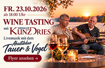 Weinprobe und Livemusik im Bootshaus Geisenheim